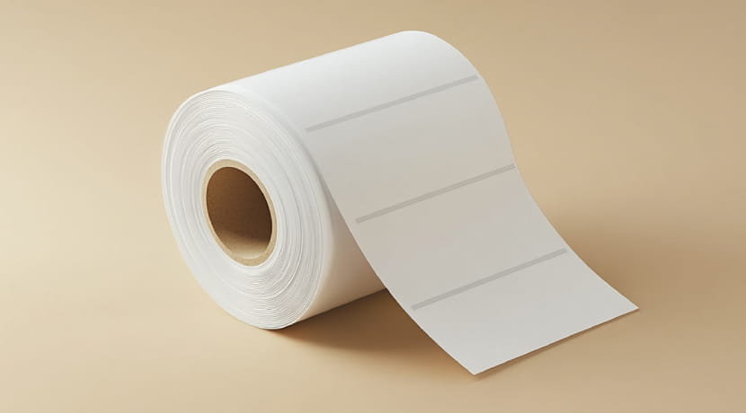 kartonetiketten auf rolle